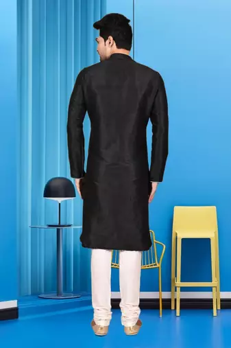Mens silk plain kurta pajama
