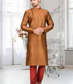 Mens silk plain kurta pajama