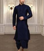 Mens silk plain dhoti kurta