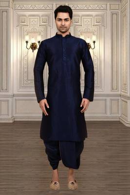 Mens silk plain dhoti kurta 2