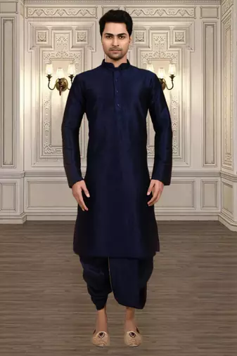 Mens silk plain dhoti kurta