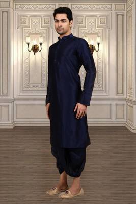 Mens silk plain dhoti kurta 3