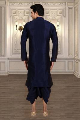 Mens silk plain dhoti kurta 5