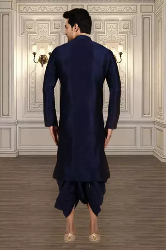 Mens silk plain dhoti kurta