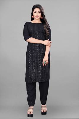 Ethnic Top Bottom Set For Festive Looks In Classy Black Colour 1