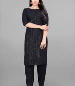 Ethnic Top Bottom Set For Festive Looks In Classy Black Colour