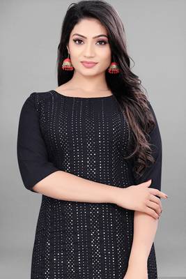 Ethnic Top Bottom Set For Festive Looks In Classy Black Colour 3