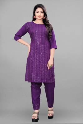 Ethnic Top Bottom Set For Festive Looks In Classy Wine Colour 1