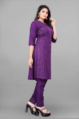Ethnic Top Bottom Set For Festive Looks In Classy Wine Colour 4