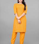 Ethnic Top Bottom Set For Festive Looks In Classy Yellow Colour