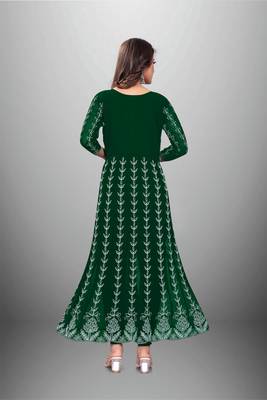 Green Colour Chikankari Embroidered Georgette Kurti 2