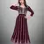 Wine Colour Chikankari Work Embroidered Georgette Fabric Kurti
