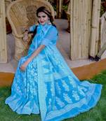 RAMA Cotton Jamdani Sarees With Blouse
