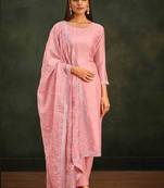 Ethnic Pink Colour Resham Embroidery Work Fancy Partywear Salwaar Kameez