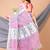 Grey & Multi pure cotton floral design jamdani saree without blouse