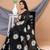 Black & White Pure cotton Sunflower design Handloom Saree with blouse