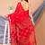 Red & Multi silk cotton floral design handloom saree with blouse
