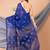 Blue & Golden silk cotton floral design handloom saree with blouse