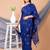 Blue & Golden silk cotton floral design handloom saree with blouse