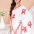 Red & White Aplique cotton saree without blouse