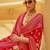 Kimisha women's red silk woven saree with unstitched blouse piece