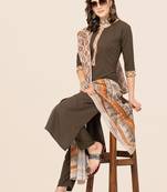 Clemira Green Color Embroidered Women'S Kurta Palazzo Set