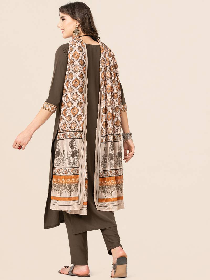 Clemira Green Color Embroidered Women'S Kurta Palazzo Set