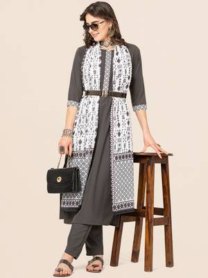 Clemira Black Color Embroidered Women'S Kurta Palazzo Dupatta Set 1