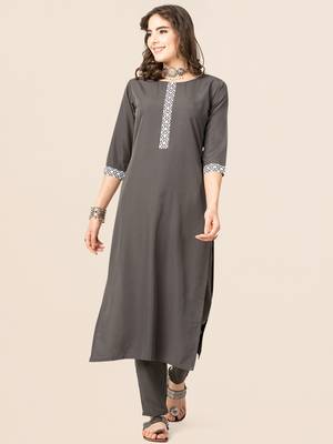 Clemira Black Color Embroidered Women'S Kurta Palazzo Dupatta Set 2
