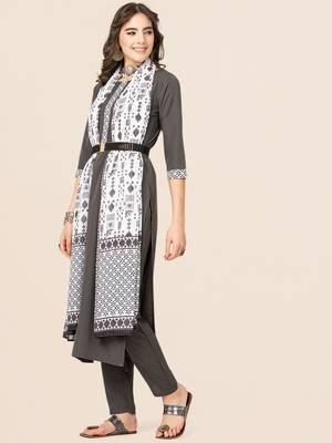 Clemira Black Color Embroidered Women'S Kurta Palazzo Dupatta Set 3