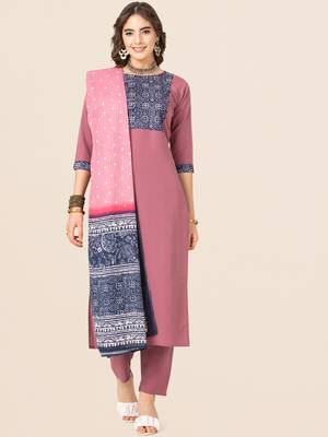 Clemira Black Color Embroidered Women'S Kurta Palazzo Dupatta Set 1