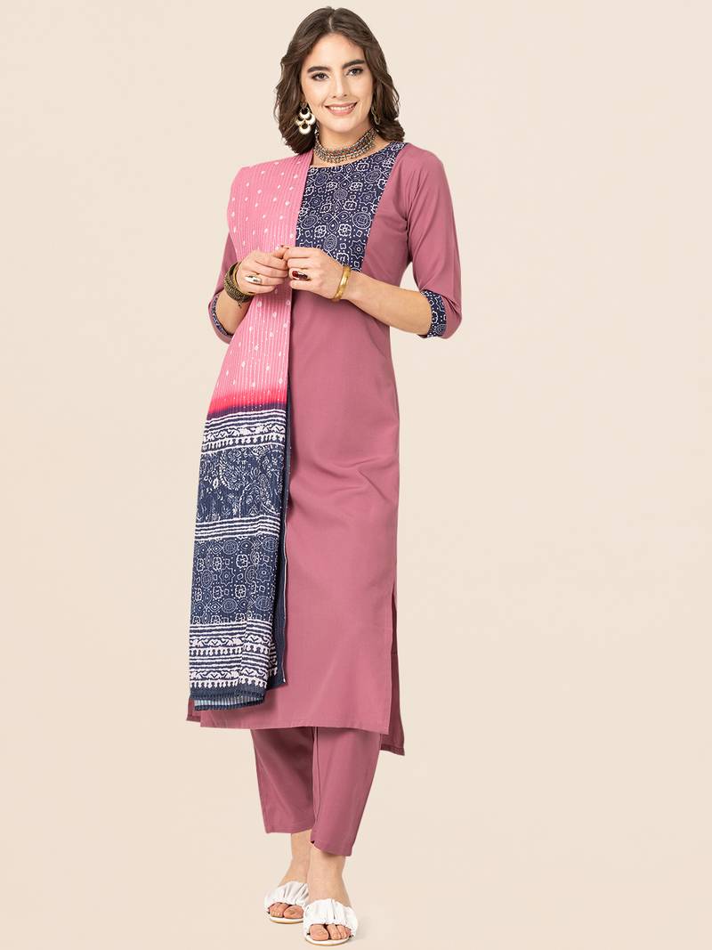 Clemira Black Color Embroidered Women'S Kurta Palazzo Dupatta Set