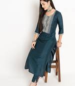 Clemira Maroon Color Embroidered Women'S Kurta Palazzo Dupatta Set