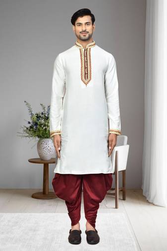 Mens embroidered dhoti kurta