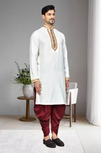 Mens embroidered dhoti kurta