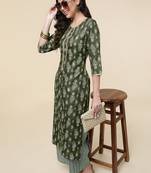 Clemira Green Color Embroidered Women'S Kurta Palazzo Set