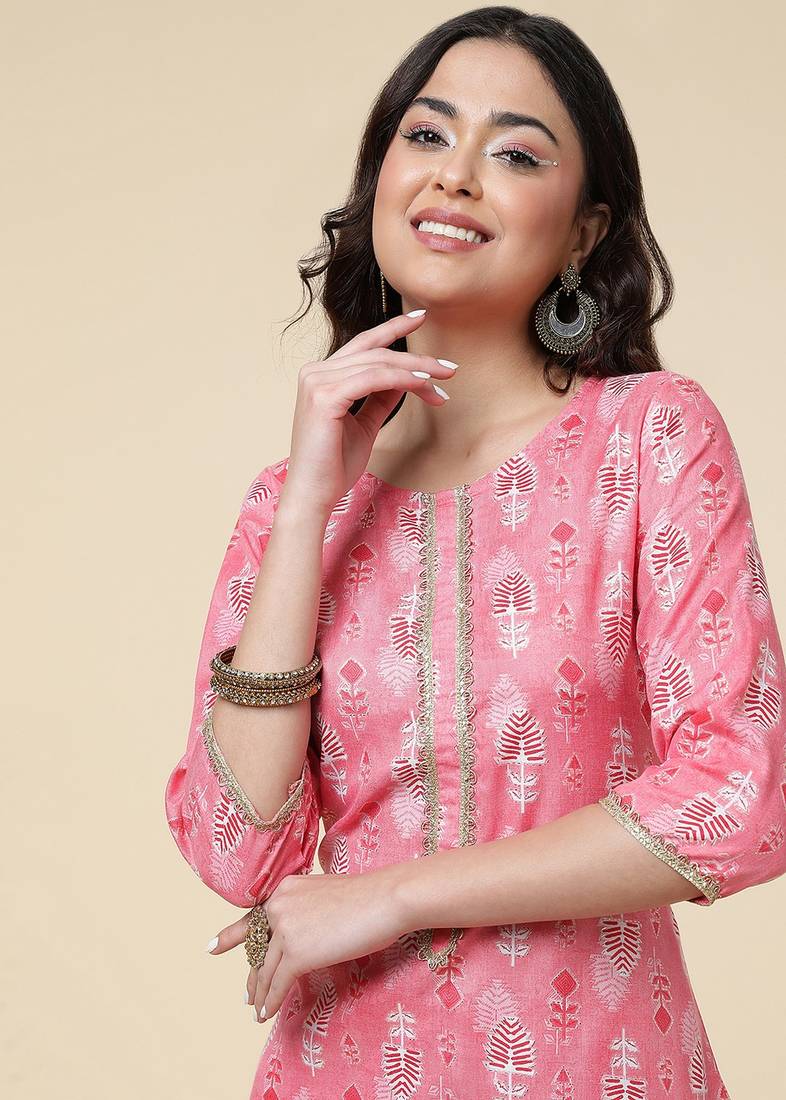 Clemira Green Color Embroidered Women'S Kurta Palazzo Set