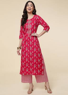 Clemira Green Color Embroidered Women'S Kurta Palazzo Set 2