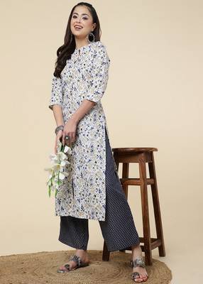 Clemira Green Color Embroidered Women'S Kurta Palazzo Set 1