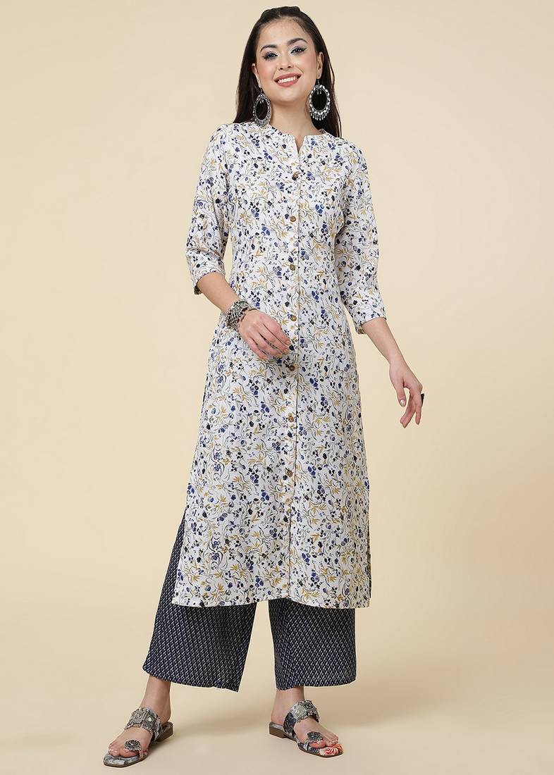 Clemira Green Color Embroidered Women'S Kurta Palazzo Set