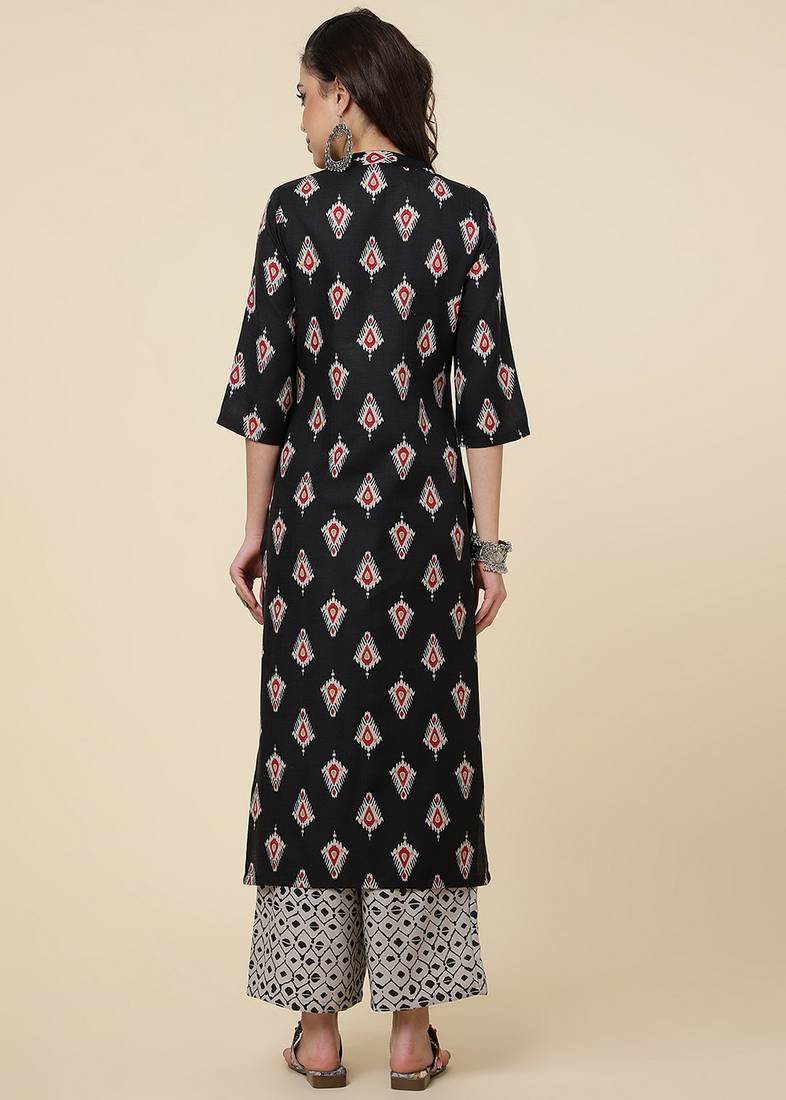 Clemira Green Color Embroidered Women'S Kurta Palazzo Set