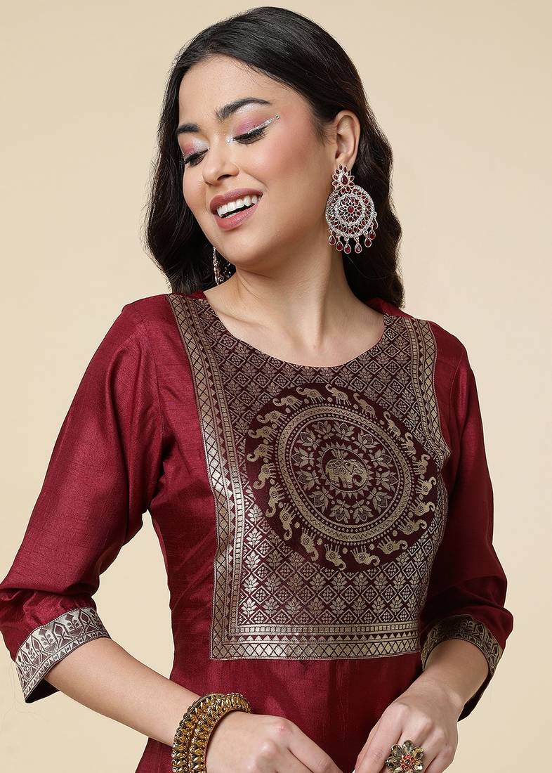 Clemira Green Color Embroidered Women'S Kurta Palazzo Set