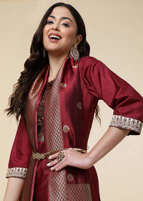 Clemira Green Color Embroidered Women'S Kurta Palazzo Set 5