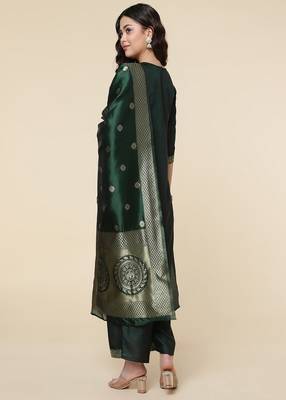 Clemira Green Color Embroidered Women'S Kurta Palazzo Set 2