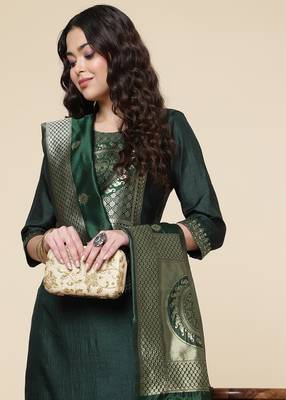 Clemira Green Color Embroidered Women'S Kurta Palazzo Set 5