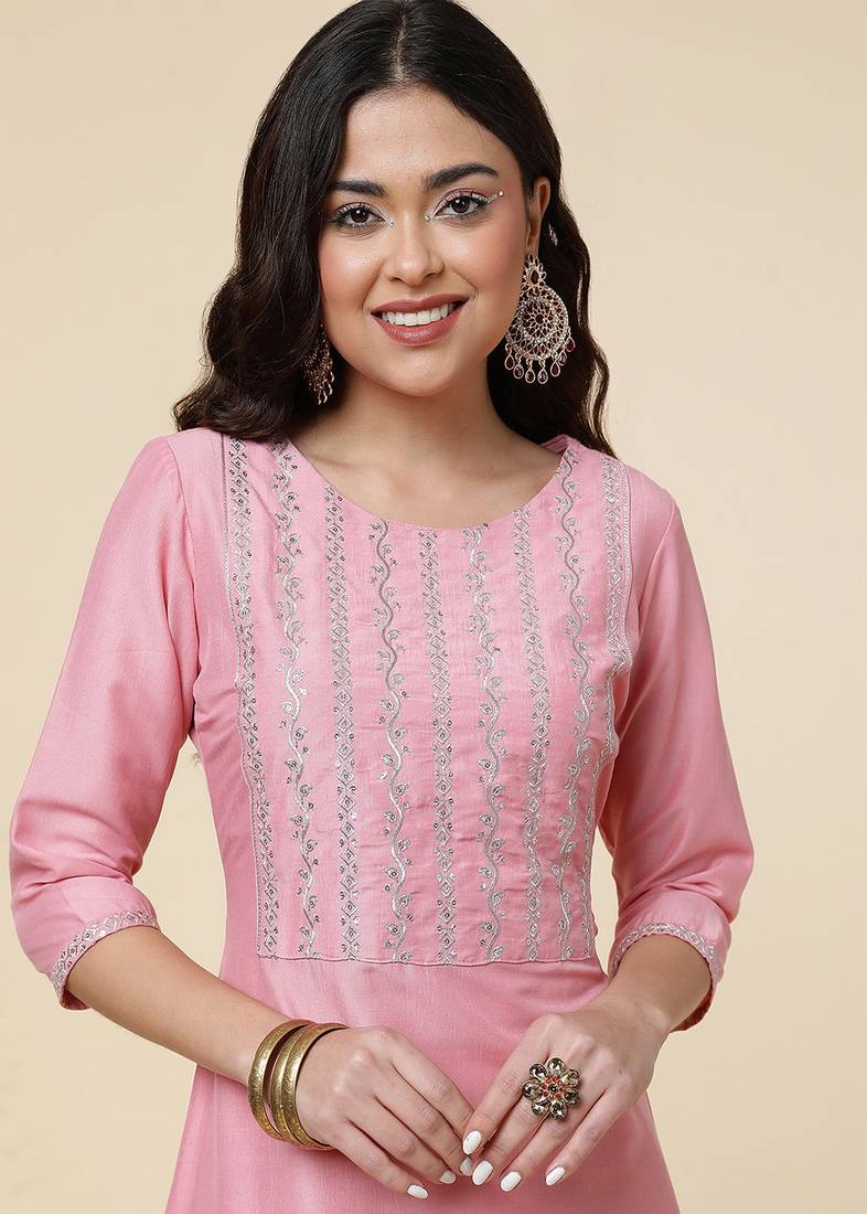 Clemira Light Green Color Embroidered Women'S Kurta Palazzo Dupatta Set