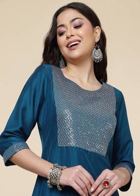 Clemira Light Green Color Embroidered Women'S Kurta Palazzo Dupatta Set 5
