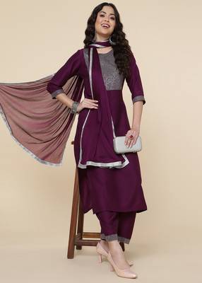 Clemira Yellow Color Embroidered Women'S Kurta Palazzo Dupatta Set 1