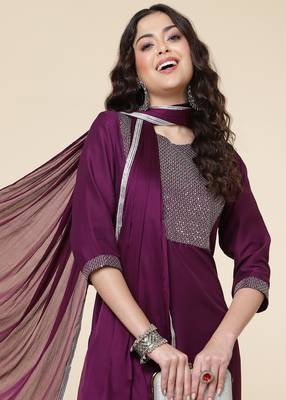 Clemira Yellow Color Embroidered Women'S Kurta Palazzo Dupatta Set 2
