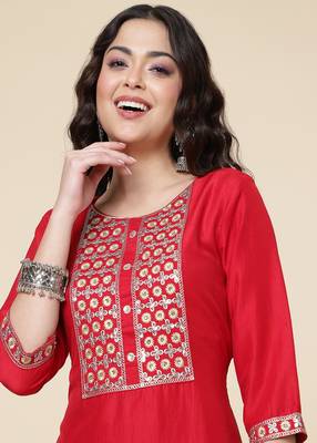 Clemira Yellow Color Embroidered Women'S Kurta Palazzo Dupatta Set 5
